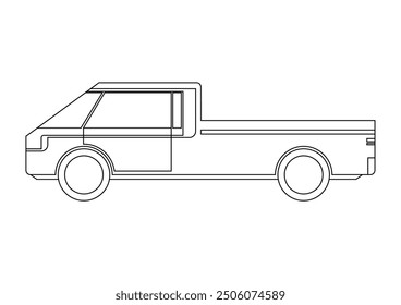 Coloring pages of futuristic truck. Outlined vector illustration of vehicle and means of transportation.