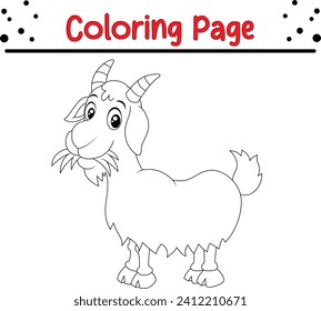 Coloring pages goat eating grass