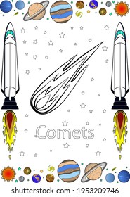 
Coloring pages are great for training a child's creativity and getting to know the names of the planets.