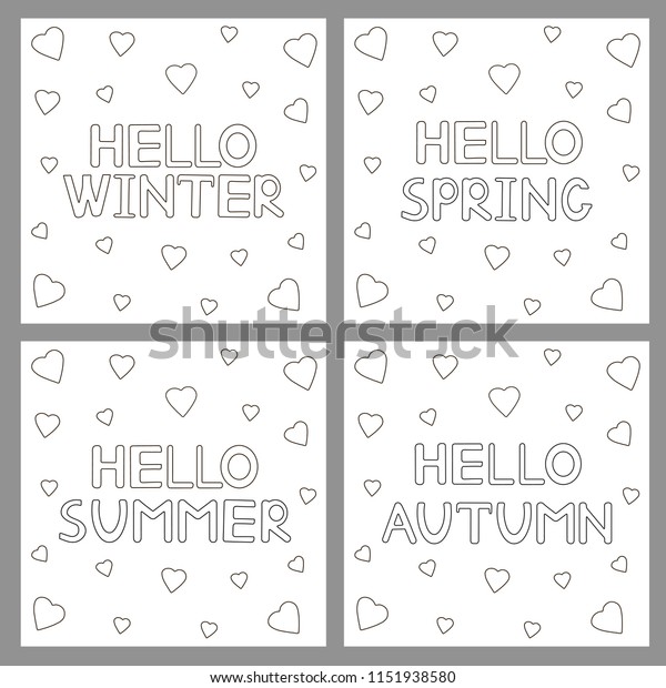coloring pages hand drawn text hello stock vector royalty