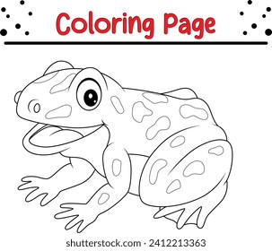 Coloring pages happy frog for kids