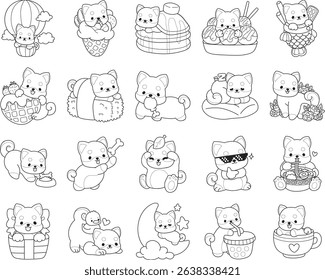Coloring pages of Happy shiba inu activities illustrations.
variation of activities baby shiba ibu
