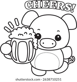 Coloring pages of Illustration of cute pig icon.
outline of baby big bring a big wine
