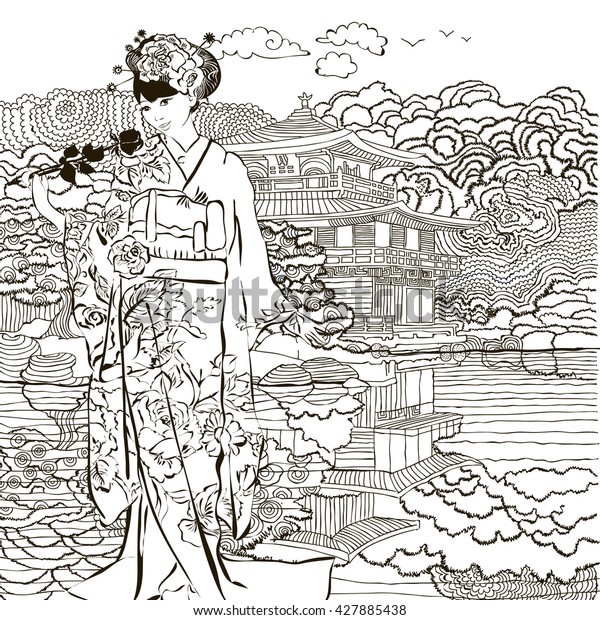 Coloring pages. Japan