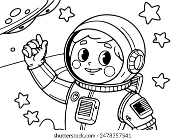 Dibujos para colorear para los hijos de un astronauta