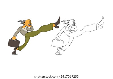 Coloring pages for kids with business people, cartoon style
