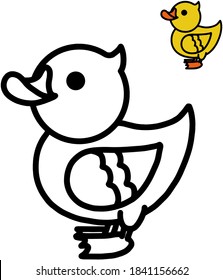 coloring pages for kids with a thick outline and a sample of how to color a picture