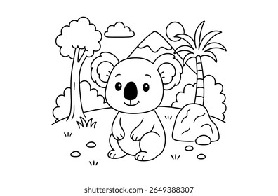 Coloring pages of a koala for kids