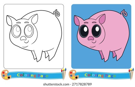 Colorir páginas. Saiba mais sobre animais e cores. Em formato vetorial.