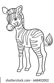 Coloring Pages Little Cute Baby Zebra Stock Vector (Royalty Free ...