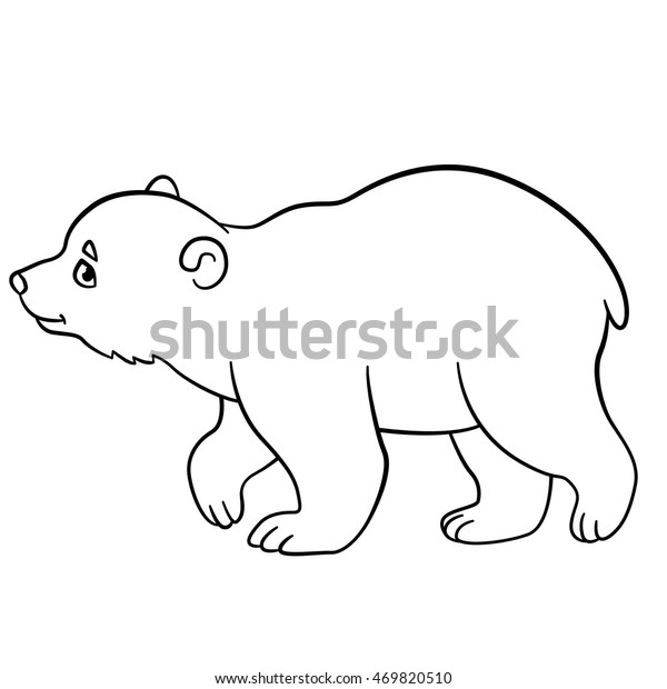 Coloring Pages Little Cute Baby Polar Stock Vector Royalty Free