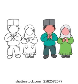 Coloring Pages Muslim Vectors and Vector Art