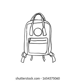Coloring pages. Outline vector illustration of a backpack. Holiday time