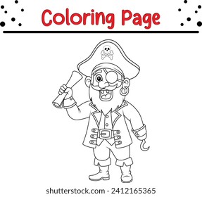 Coloring pages pirate captain for kids