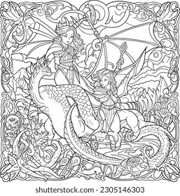  coloring pages to print for adults, a drawing of a castle and other things for coloring, in the style of monstrous surrealism, playful cartoonish illustrations, highly detail