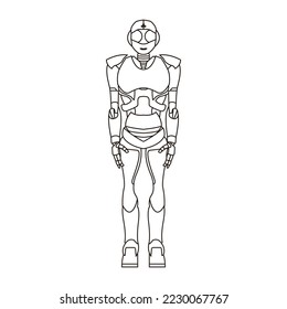 Coloring pages for robot. Vector illustration on the theme of creativity and leisure for children and adults.