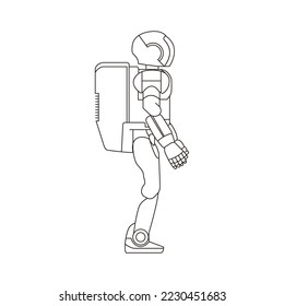 Coloring pages for robot. Vector illustration on the theme of creativity and leisure for children and adults.