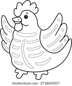 Coloring pages of Rooster Chicken sticker icon with halloween theme. Outline of Rooster Chicken wearing a mummy costume