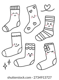 Coloring pages set socks