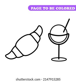 Coloring pages trendy illustration for kids. Hand drawn coloring book. One line coloring cartoon vector illustration.
