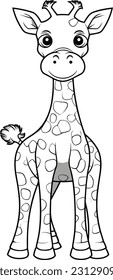 Diseño vectorial de páginas coloreadas, ilustración Giraffe