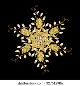 Coloring pages. Zentangle elegant snow flake. Vector ornamental winter illustration for decoration, Christmas greeting cards, invitation template.