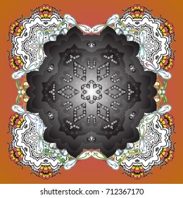 Coloring pages. Zentangle elegant snow flake. Vector ornamental winter illustration for decoration, Christmas greeting cards, invitation template.
