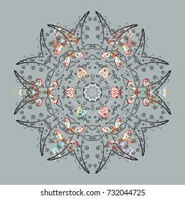 Coloring pages. Zentangle elegant snow flake. Vector ornamental winter illustration for decoration, Christmas greeting cards, invitation template.