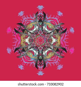 Coloring pages. Zentangle elegant snow flake. Vector ornamental winter illustration for decoration, Christmas greeting cards, invitation template.
