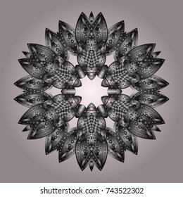 Coloring pages. Zentangle elegant snow flake. Vector ornamental winter illustration for decoration, Christmas greeting cards, invitation template.