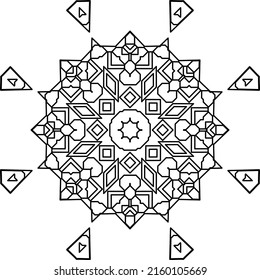 coloring pattern. isolated contour drawing. ornament. for children's and adult creativity. embroidery, pattern.