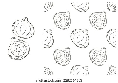 Coloring pattern for kitchen, restaurant or shop. Set in hand draw style