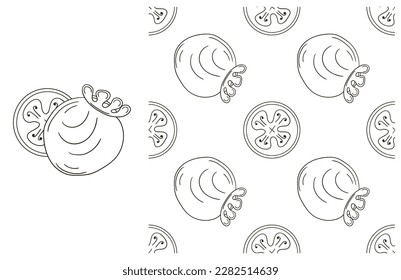 Coloring pattern for kitchen, restaurant or shop. Set in hand draw style