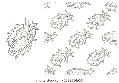 Coloring pattern for kitchen, restaurant or shop. Set in hand draw style