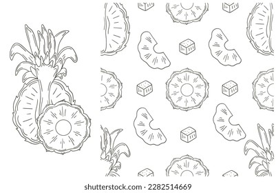 Coloring pattern for kitchen, restaurant or shop. Set in hand draw style