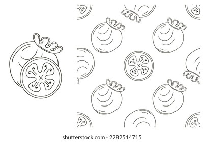 Coloring pattern for kitchen, restaurant or shop. Set in hand draw style