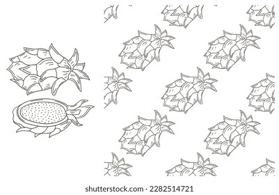 Coloring pattern for kitchen, restaurant or shop. Set in hand draw style