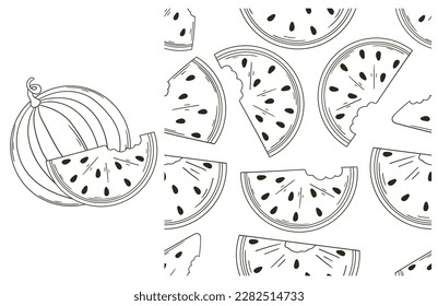 Coloring pattern for kitchen, restaurant or shop. Set in hand draw style