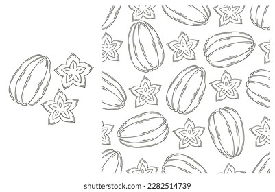Coloring pattern for kitchen, restaurant or shop. Set in hand draw style