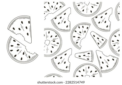 Coloring pattern for kitchen, restaurant or shop. Set in hand draw style