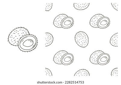 Coloring pattern for kitchen, restaurant or shop. Set in hand draw style