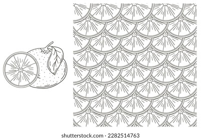 Coloring pattern for kitchen, restaurant or shop. Set in hand draw style