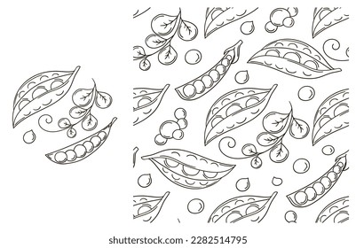 Coloring pattern for kitchen, restaurant or shop. Set in hand draw style