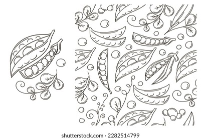 Coloring pattern for kitchen, restaurant or shop. Set in hand draw style