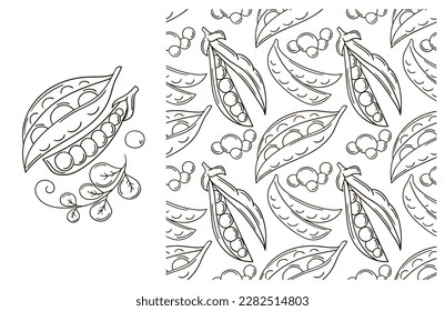 Coloring pattern for kitchen, restaurant or shop. Set in hand draw style