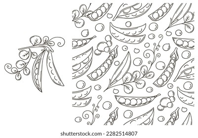 Coloring pattern for kitchen, restaurant or shop. Set in hand draw style