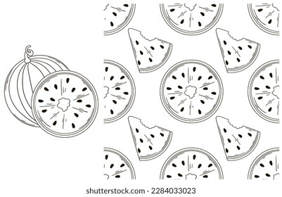 Coloring pattern for kitchen, restaurant or shop. Set in hand draw style