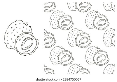 Coloring pattern for kitchen, restaurant or shop. Set in hand draw style