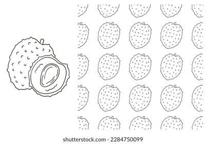 Coloring pattern for kitchen, restaurant or shop. Set in hand draw style