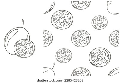 Coloring pattern for kitchen, restaurant or shop. Set in hand draw style